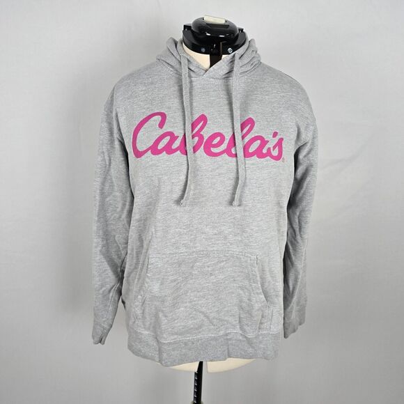 Cabela's Hoodie Women's XL Gray and Pink Pullover Long Sleeve Drawstring - Picture 1 of 16